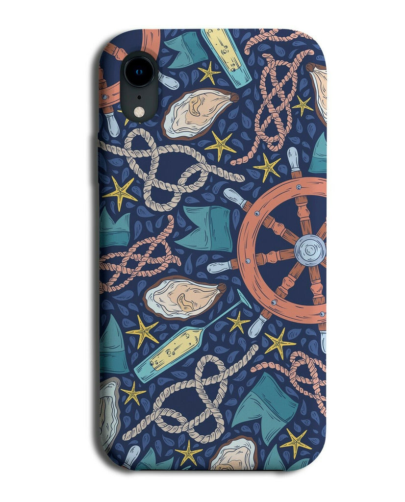 Ship Captain Phone Case Cover Ships Nautical Steering Wheel Pirate Sealife F682