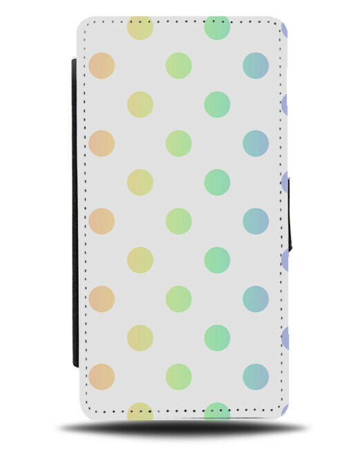White and Rainbow Polka Dot Pattern Flip Cover Wallet Phone Case Dots Spots i579