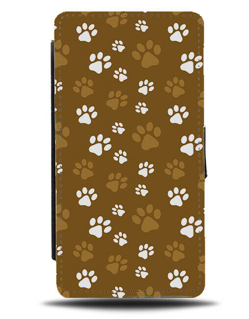 Brown Paw Print Flip Wallet Case Paws Footsteps Mud Muddy Prints Dog G801
