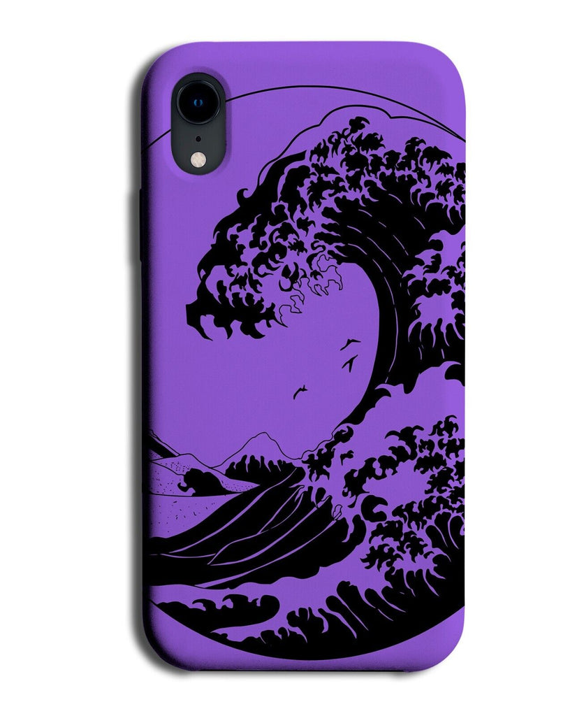 Purple Japanese Wave Phone Case Cover Waves Large Japan Anime Asia Asian AA80