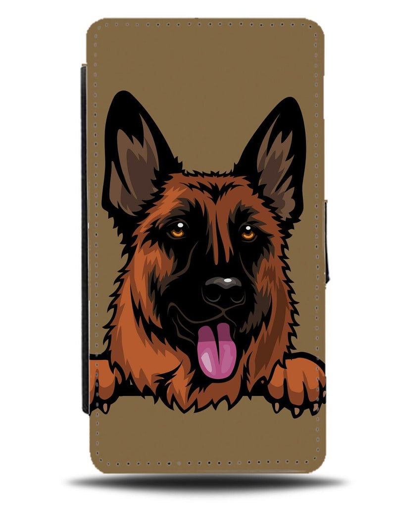 Cartoon German Shepherd Flip Wallet Case Shepherds Kids Dog Comic Picture AQ16