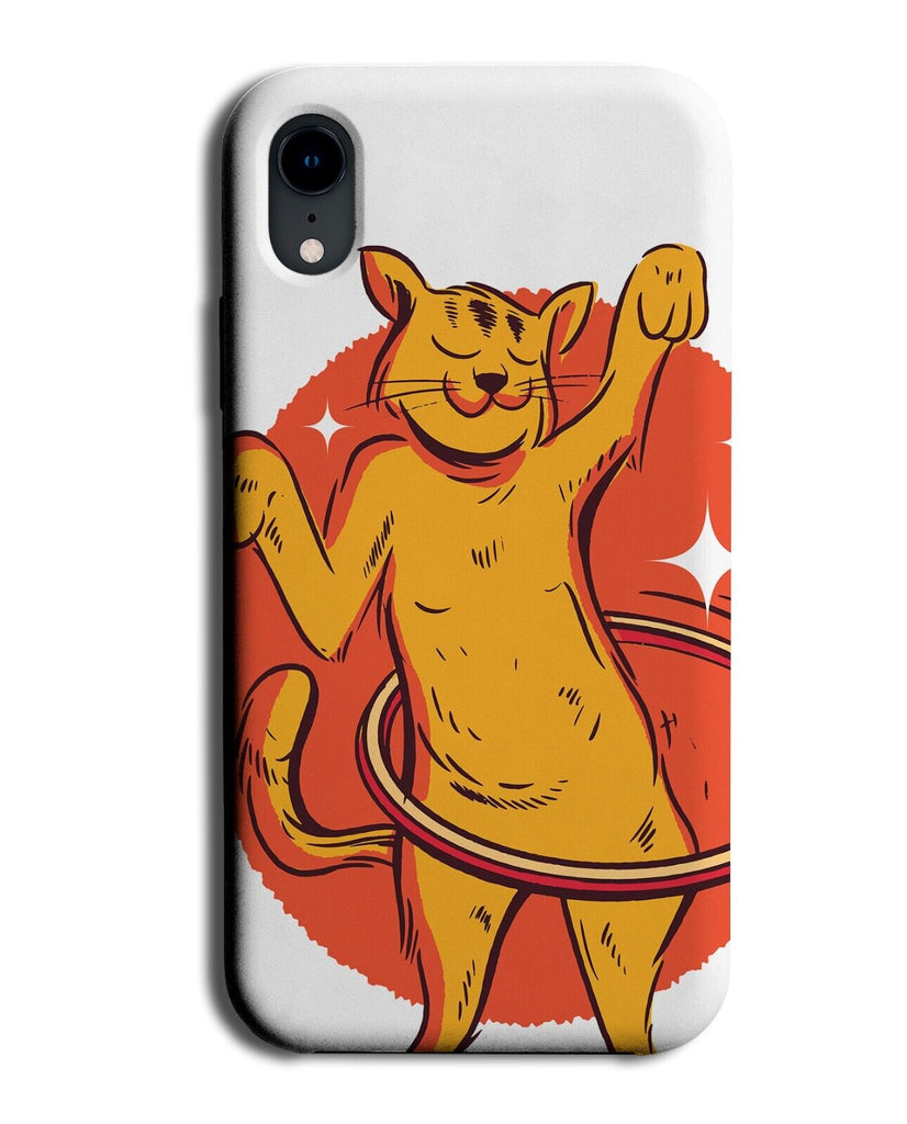 Funny Cat Doing The Hula Hoop Phone Case Cover Ring Hula-Hoop Hooping Cats P088