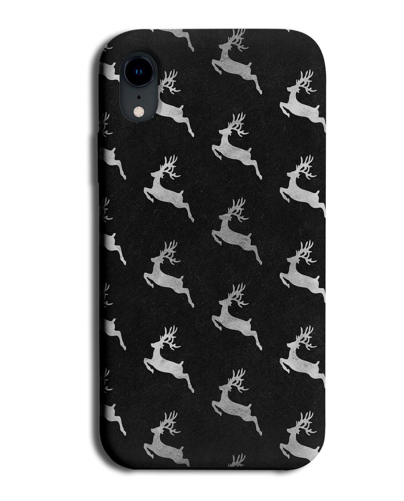 Black and Silver Reindeer Pattern Phone Case Cover Christmas Style Look & CA72