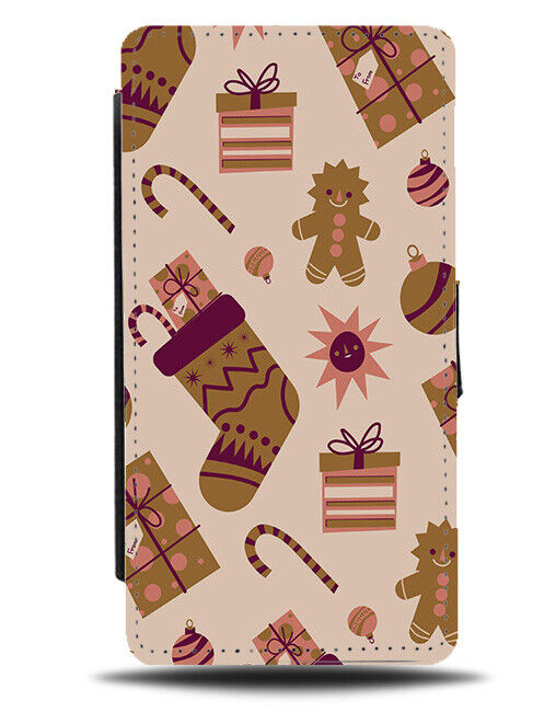 Christmas Stockings Presents Flip Wallet Case Holidays Christmassy Style N766