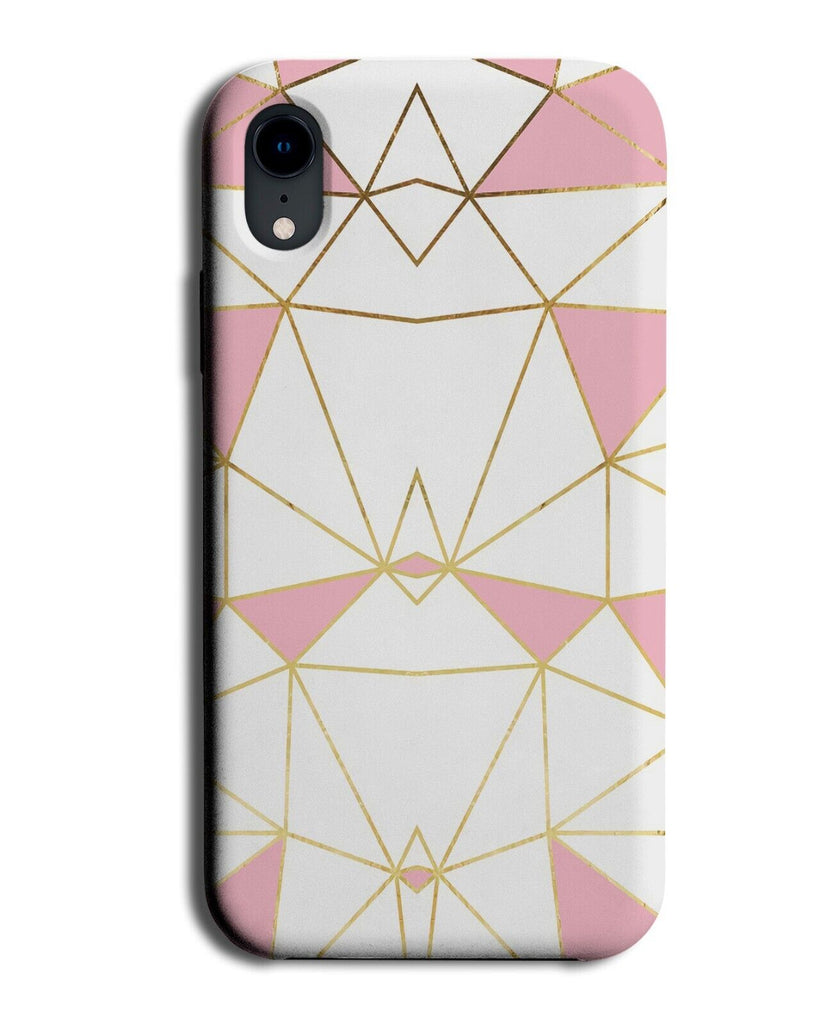 White Pink Geometric Shapes with Gold Trim Phone Case Cover Golden Girls AA36