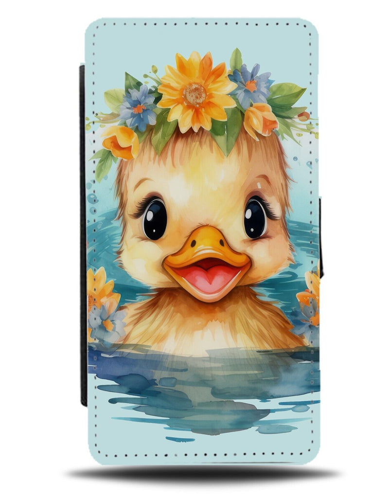 Adorable Baby Duck Flip Wallet Case Ducks Ducklin Duckling Yellow Painting DC29