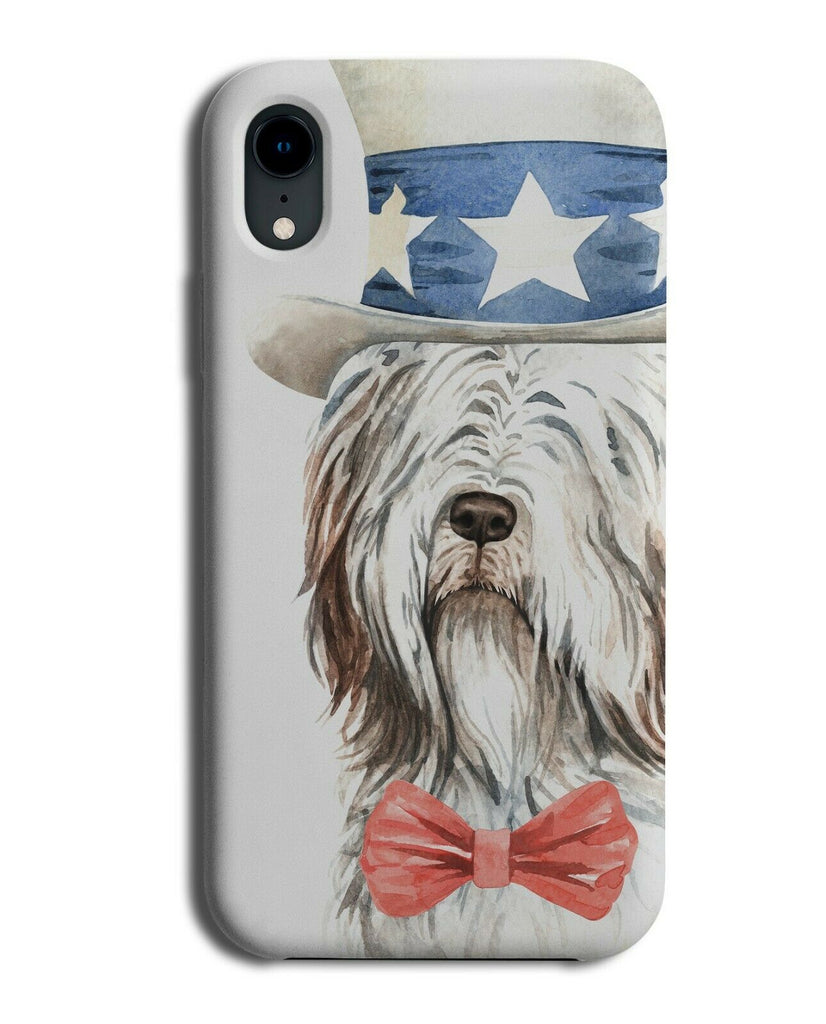 Old English Sheepdog President Phone Case Cover Dog American America Hat K575