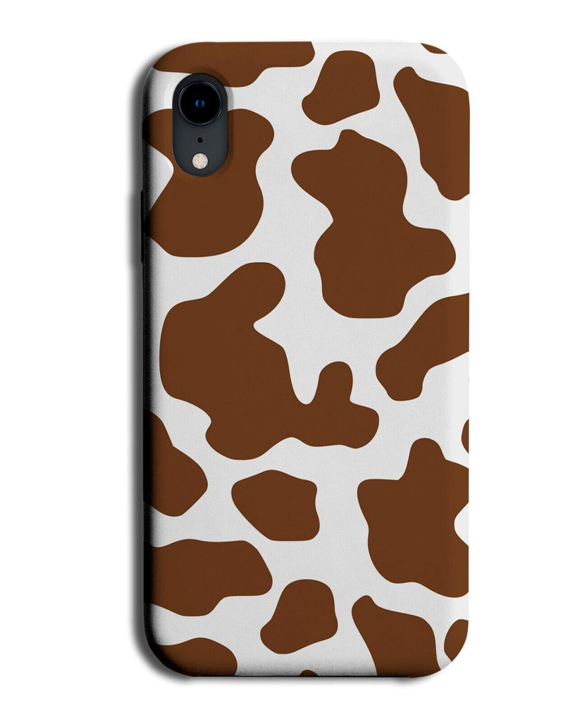 Brown and White Cartoon Cow Print Phone Case Cover Skin Spots Pattern AG58