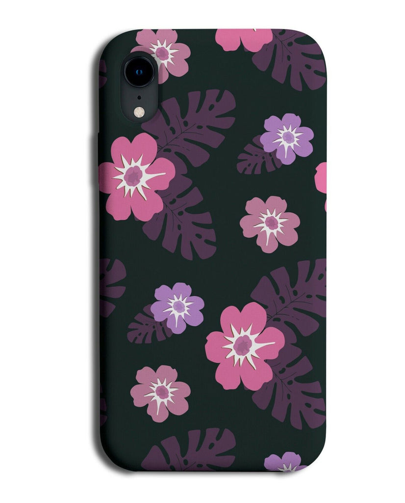 Dark Gothic Floral Pattern Phone Case Cover Pink Purple Roses Rose Flowers E577