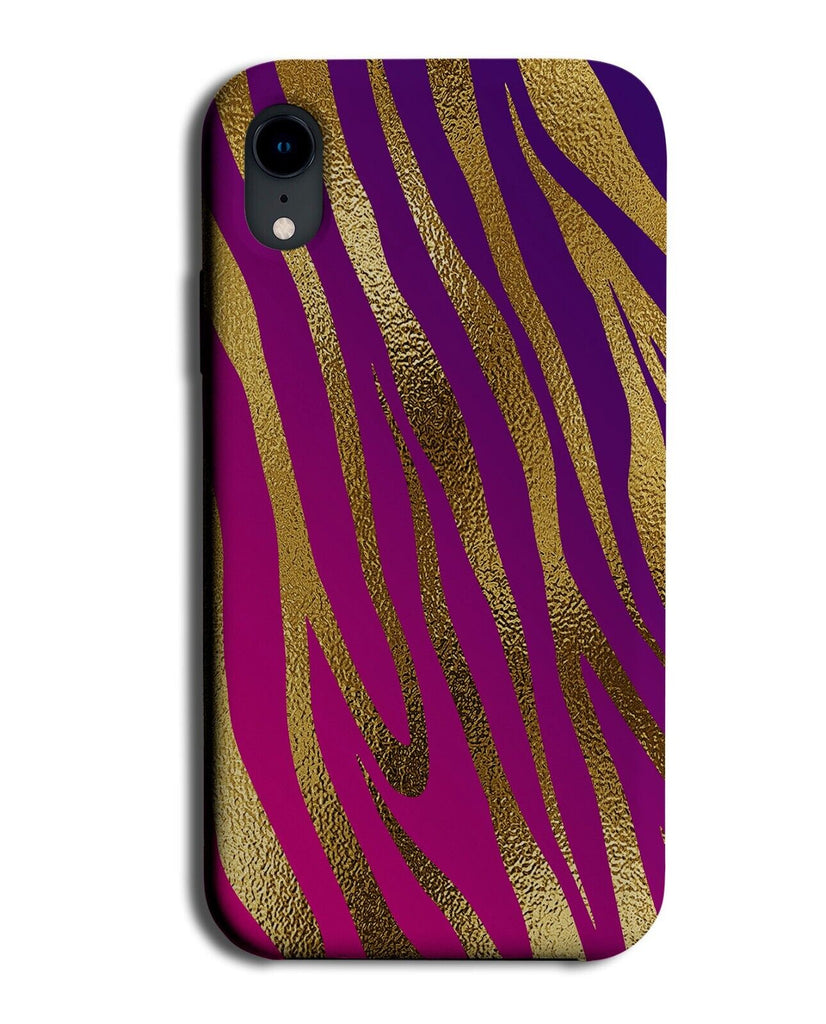 Dark Purple and Gold Zebra Stripes Phone Case Cover Zebras Animals Golden Q832A