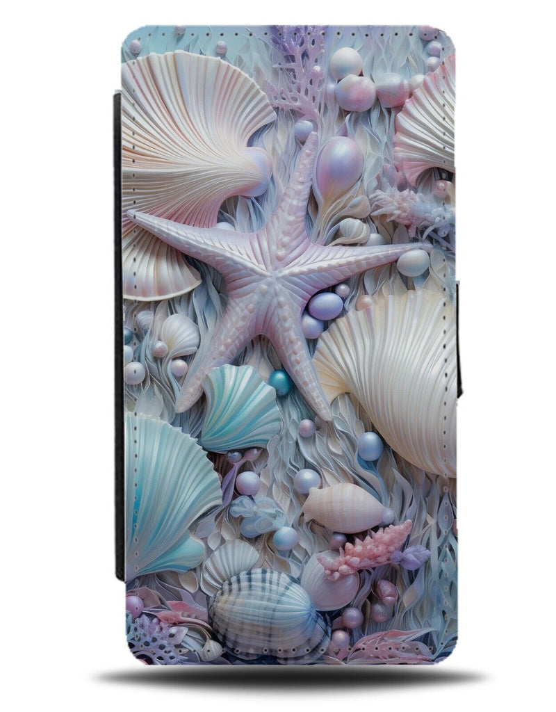 Mermaid Seabed Flip Wallet Case Sea Floor Bed Star Fish Pastel Colours DB24