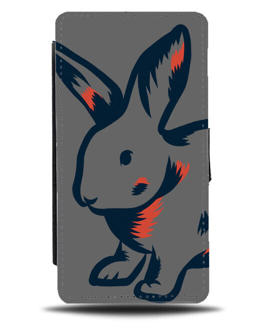 Simplistic Rabbit Silhouette Shape Flip Wallet Case Artwork Design K185