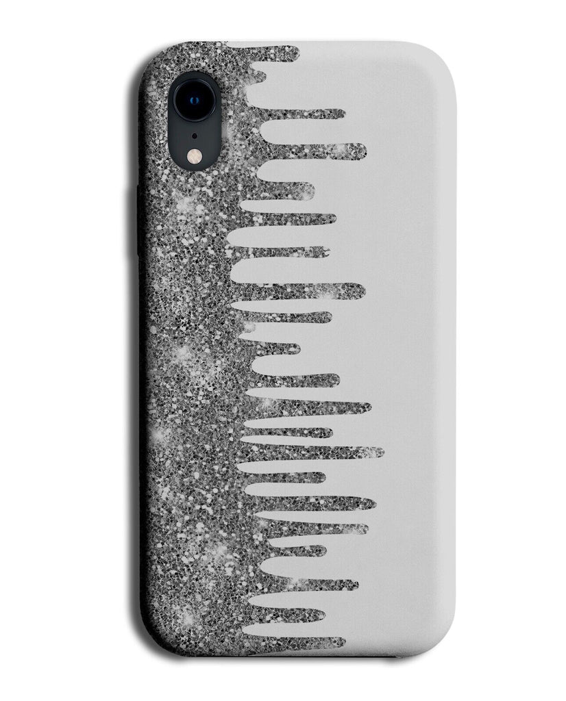 Dripping Silver Printed Glitter Design Phone Case Cover Drips Paint Effect CQ26