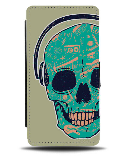 Mint Green DJ Skull Head Phone Cover Case Headphones Skeleton Music J285