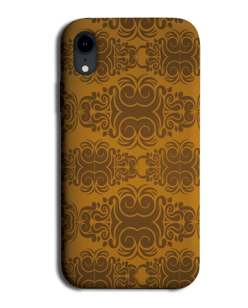 Dark Brown Floral Print Phone Case Cover Flowers Flowery Stylish E640
