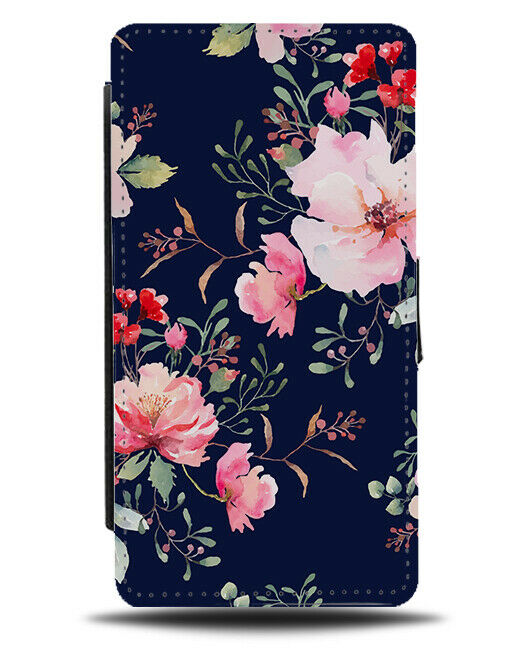 Oil Painting Floral Design Flip Cover Wallet Phone Case Flowers Roses B797