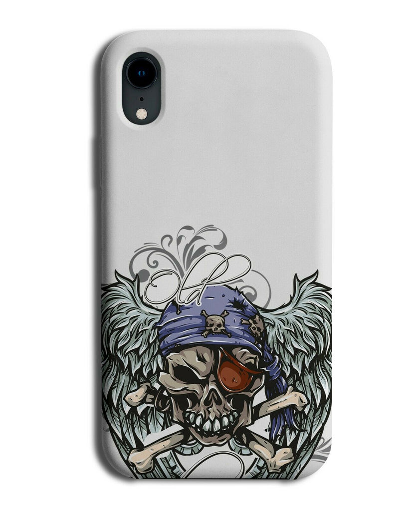 Skull and Crossbones Phone Case Cover Wings Angel Biker Fashion Design E221