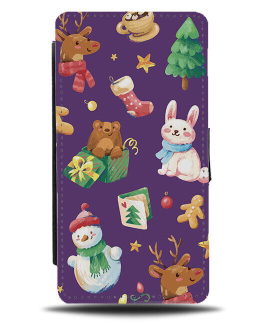 Christmas Items Pattern Flip Wallet Case Design Cartoons Kids Item Gift N693
