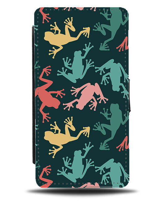 Frogs Flip Wallet Case Frog Silhouette Silhouettes Shape Shapes Toad Toads N458