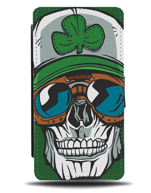 Irish Skeleton Flip Wallet Case Skull Face Sunglasses Trucker Hat Ireland J608