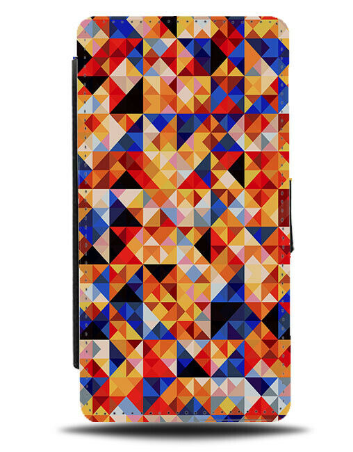 Colourful Pixels Mosaic Flip Wallet Case Mosaics Pixel Shapes Geometric K983