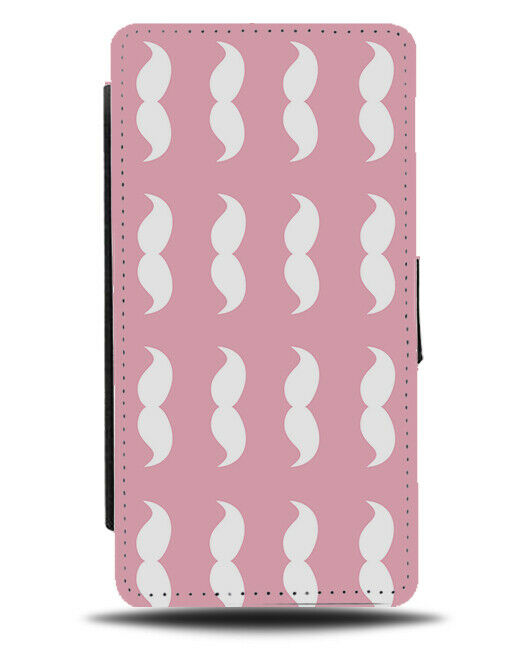 Baby Pink Moustache Pattern Flip Cover Wallet Phone Case Moustaches Symbol B642