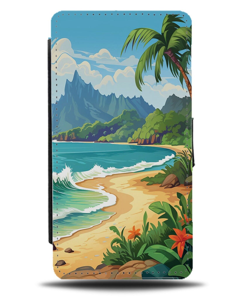 Hawaiian Coastline Flip Wallet Case Coast Line Beach Front Beachfront Sea CF62