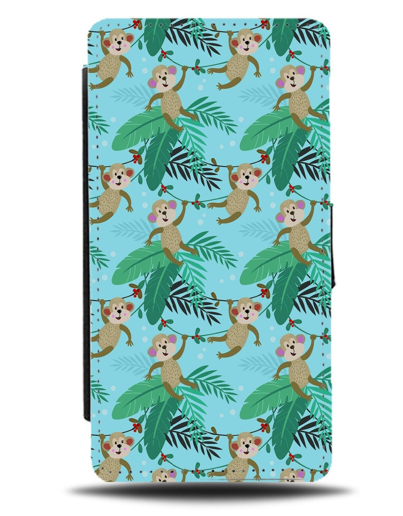 Children's Swinging Monkey From The Trees Flip Wallet Case Monkeys Tree Ape BC79