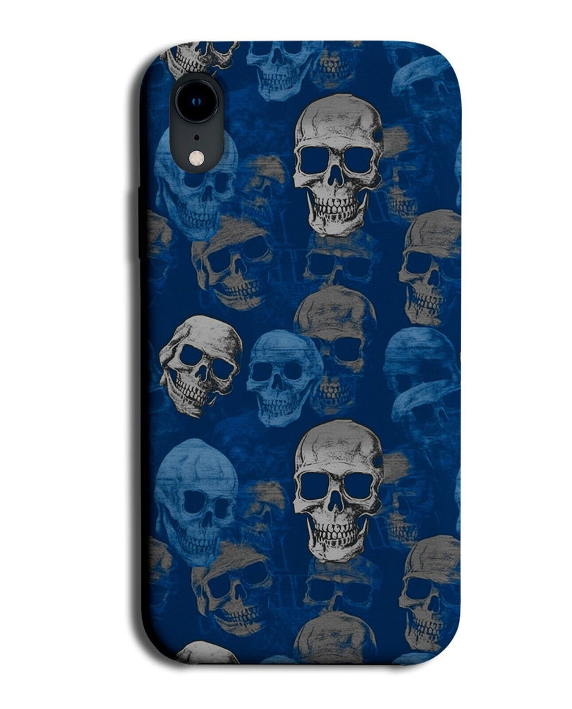 Blue Skulls Pattern Phone Case Cover Faces Skull Face Heads Boys Mens Boy CA27