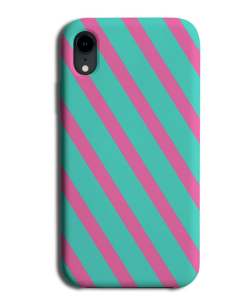 Turquoise Green & Hot Pink Phone Case Cover Stripe Horizontal Stripes Funky i822