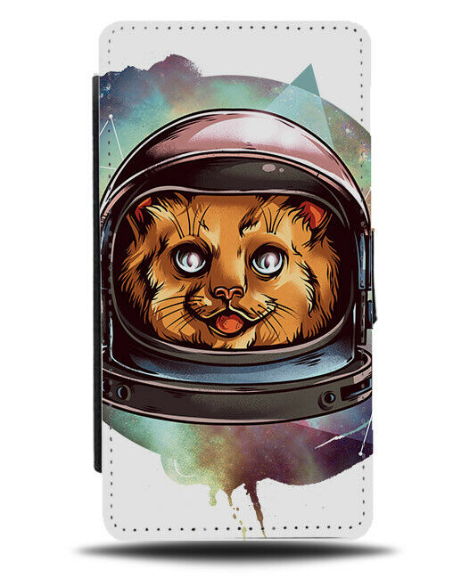 Space Cat Flip Wallet Phone Case Cats Funny Astronaught Kitten Ginger e112