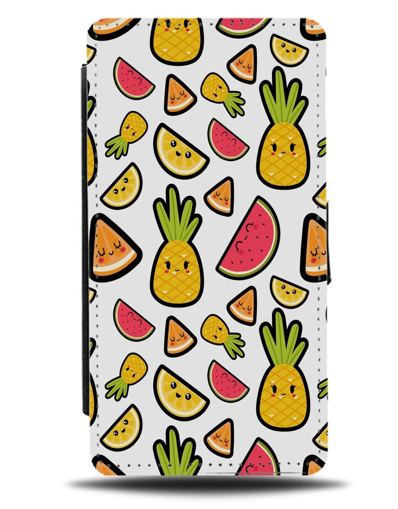 Fruit Stickers Pattern Print Flip Wallet Case Fruits Sticker Exotic Cartoon CE20