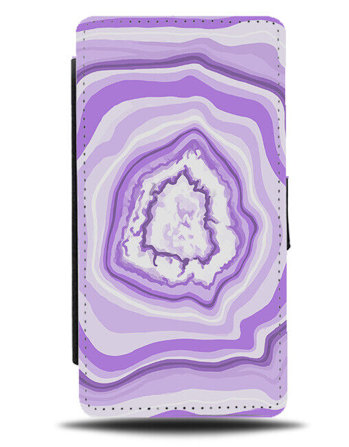 Purple Onion Pattern Flip Wallet Case Goeode Pattern Design Circles Inside N001
