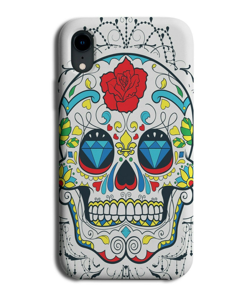 Mexican Traditional Sugar Skull Phone Case Cover Red Rose Floral Flowery E280