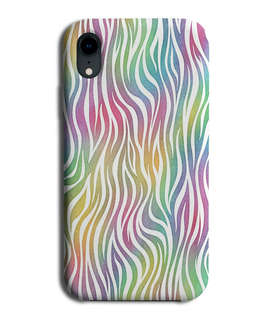 Colourful Rainbow Zebra Stripes Phone Case Cover Print Pattern Lines Marks F808