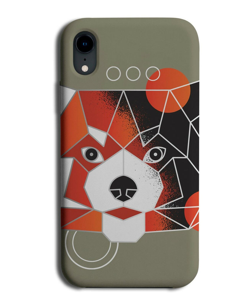 Geometric Red Panda Lines Phone Case Cover Line Design Funky Painting Face J912