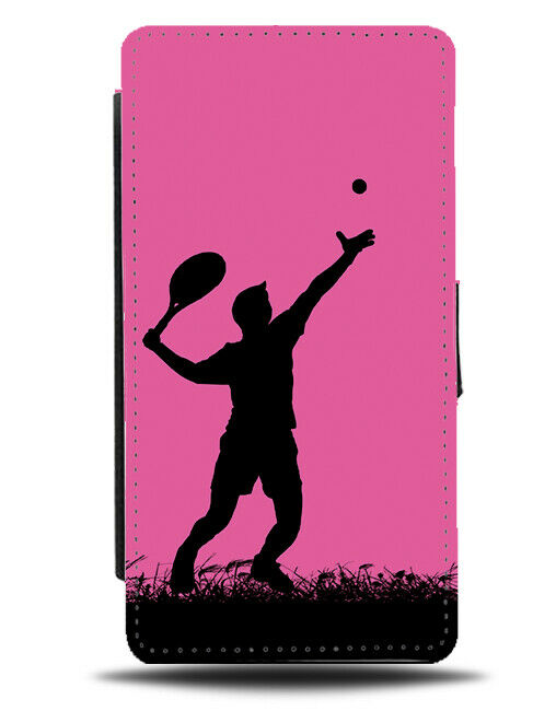 Tennis Flip Cover Wallet Phone Case Player Racket Ball Gift Hot Pink Colour i624