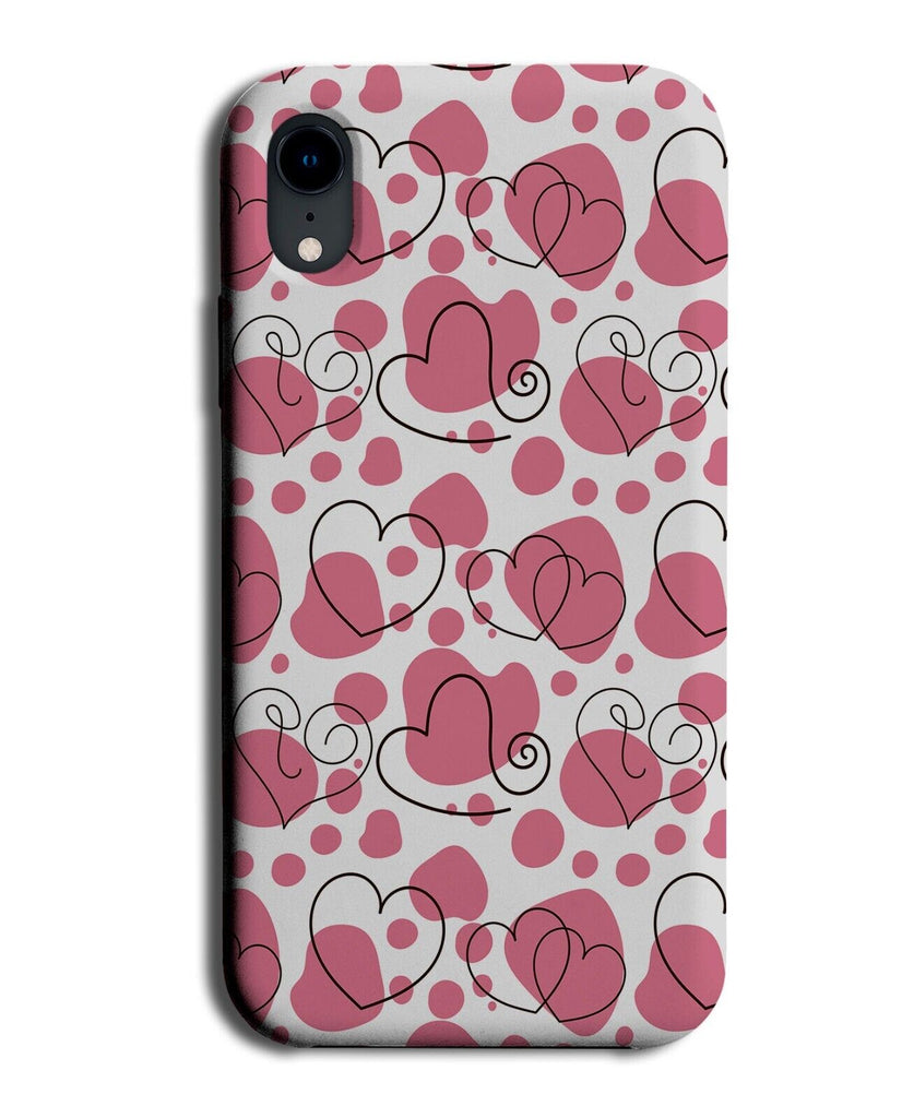 Hot Pink Love Hearts Pattern Phone Case Cover Shape Shapes Girls Girls Dark BC20