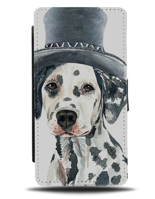 Dalmatian Top Hat Funny Flip Wallet Phone Case Retro Dalmatians Picture K528