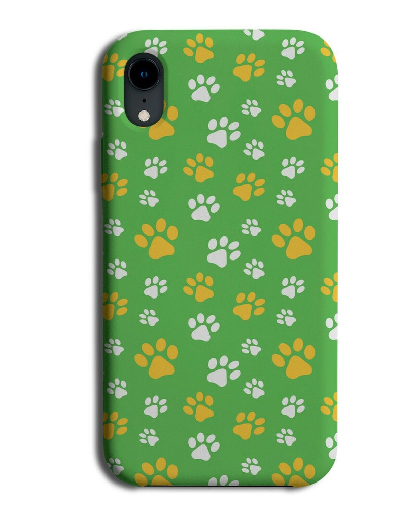 Green & Orange Paw Prints Phone Case Cover Shapes Pet Animal Cats Dogs G803