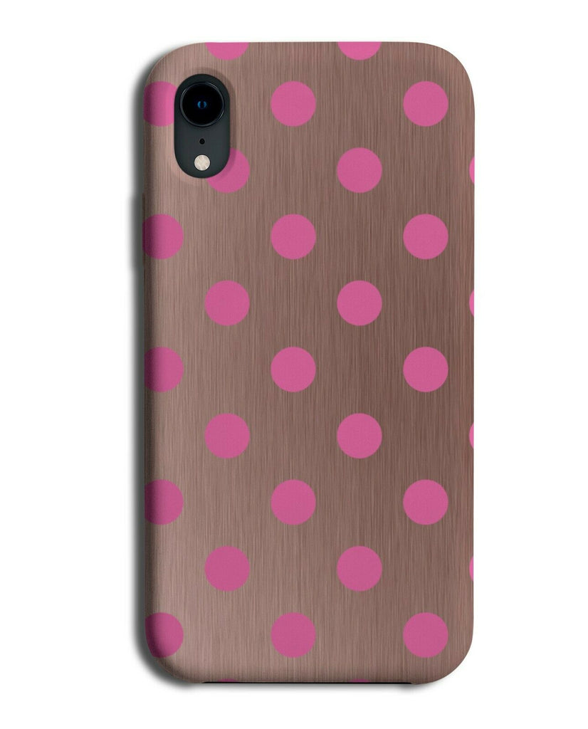 Rose Gold and Hot Pink Phone Case Cover Polka Dot Pattern Dots Spots Dark i490