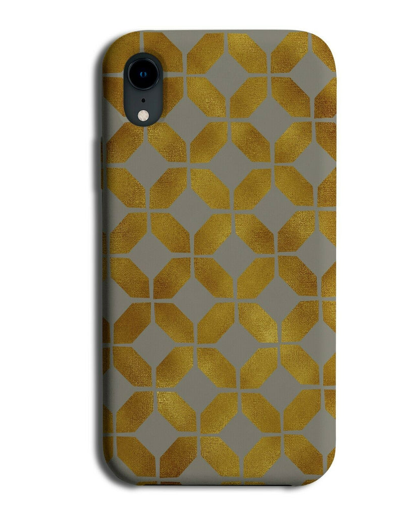 Golden Thick Geometric Pattern Phone Case Cover Patterning Symmetrical F875