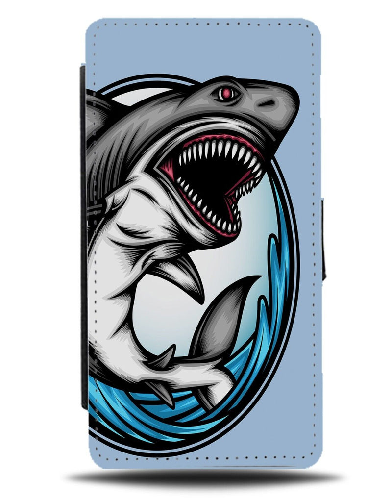 Angry Shark Flip Wallet Case Sharks Anger Funny Annoyed Sad Grumpy Daddy AB95