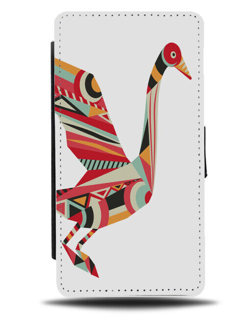 Geometric Tribal Goose Flip Wallet Case Geese Bird Birds Shape K929