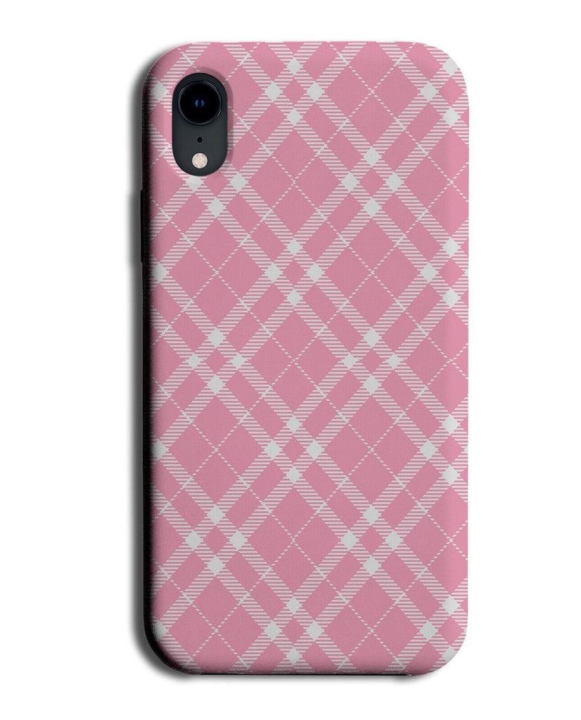 Baby Pink &amp; White Gingham Print Phone Case Cover Effect Print Style Design AY81