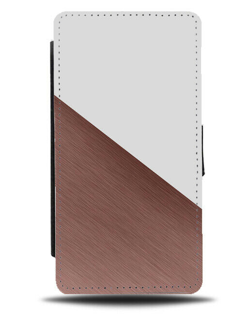 White and Rose Gold Colour Flip Cover Wallet Phone Case Colours Print i353