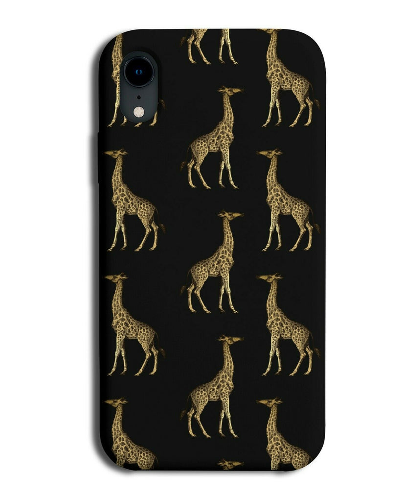 Dark White and Gold Giraffe Shapes Phone Case Cover Photo Giraffes Golden F658