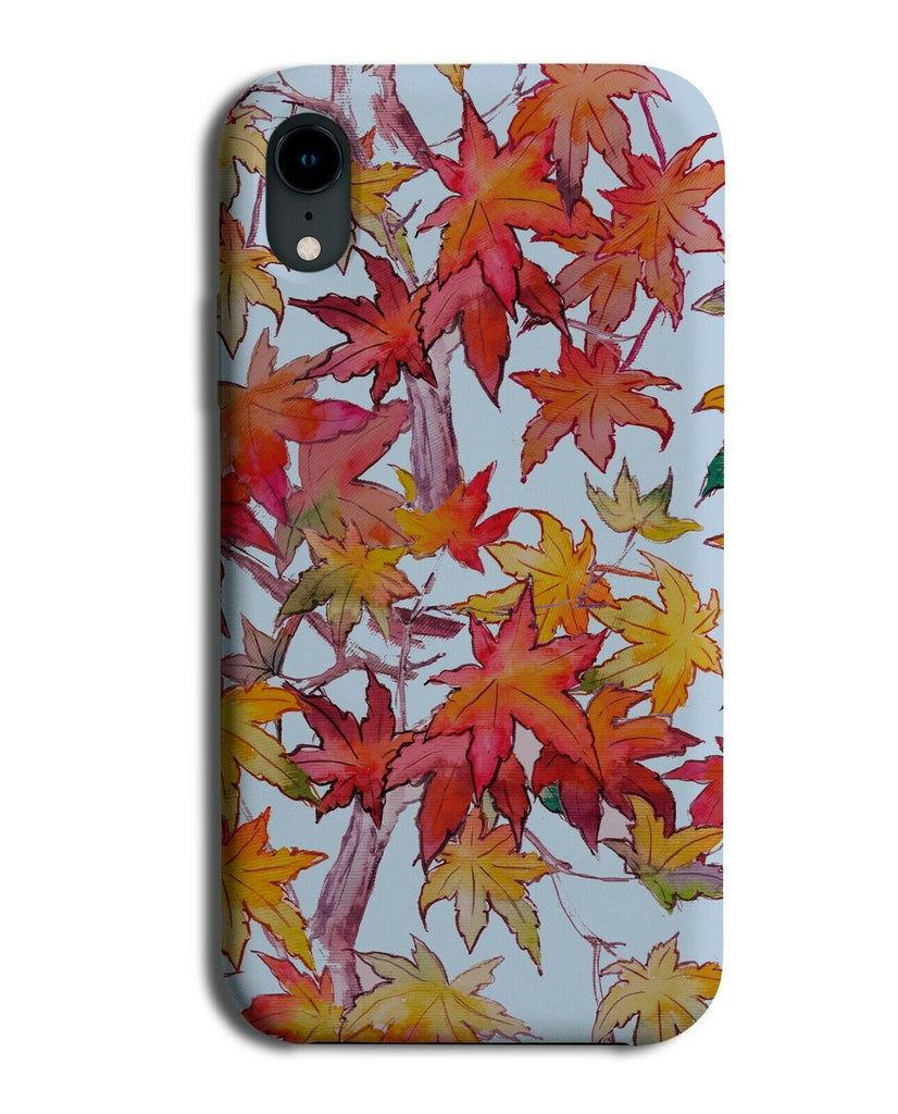 Autumn Falling Leaves Phone Case Cover Red and Orange Leaf Shapes Picture G168