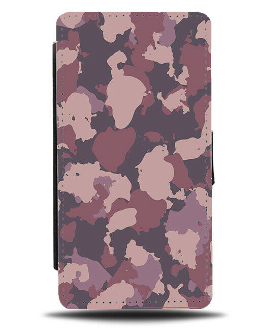 Light and Dark Pink Coloured Camo Print Flip Wallet Case Camouflage Girls H567