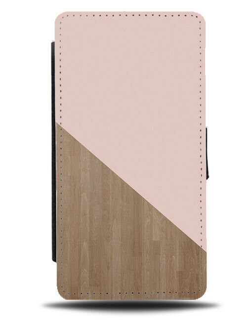 Pale Pink Wooden Print Flip Cover Wallet Phone Case Wood Light Baby Pastel B971